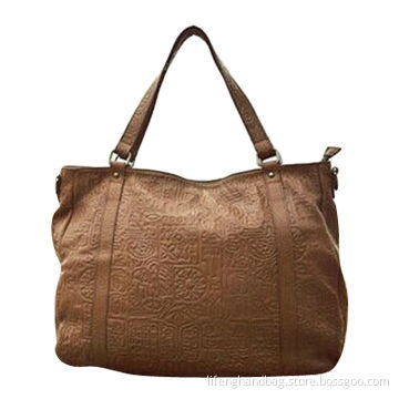 Camel-brown designer genuine leather handbags for ladies